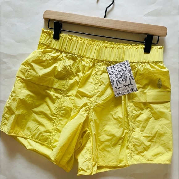 Free People Yellow Active Shorts - Picture 1 of 9